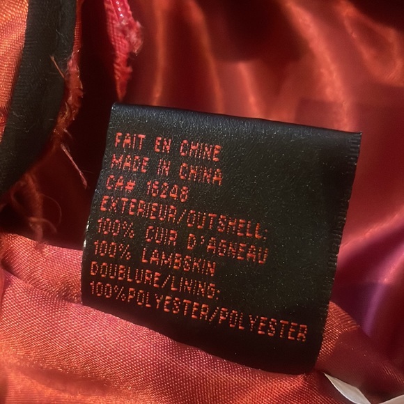 Red Genuine Leather Jacket - Oscar Leopold - Picture 8 of 10